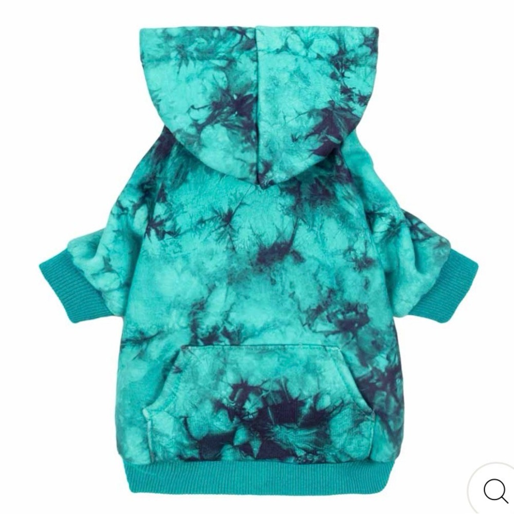 Teal Tie-Dye Dog Hoodie by Fit Warm size Large blue